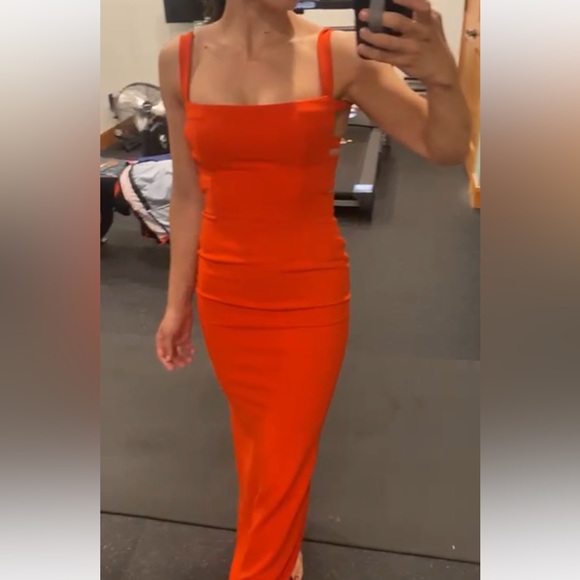 Solace Crockett open back strappy maxi dress with slit. Comfy easy to walk in - Picture 7 of 11